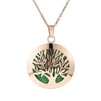 Stainless Steel Rose Gold Aromatherapy Necklace - 28 Options