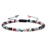 4mm Natural Stone Bead Adjustable Bracelet - 17 Options
