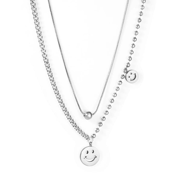 Stainless Steel Smile Necklace - 2 Colours