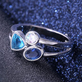Fashion Round Oval Triangle CZ Ring