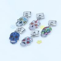 Stainless Steel Candy Skull Italian Charm - 12 Options