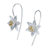 2 Colour Dainty Daffodil Fashion Drop Earrings