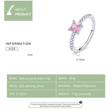 925 Sterling Silver Square Pink CZ Ring