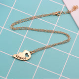 Fashion 2pcs Best Friend Heart Necklace/Keyring/Set