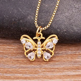 Fashion CZ Gold Colour Butterfly Necklace - 12 Options