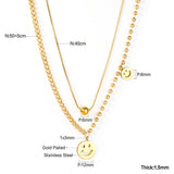 Stainless Steel Smile Necklace - 2 Colours