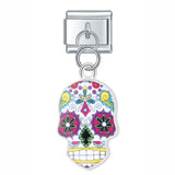 Stainless Steel Candy Skull Italian Charm - 12 Options