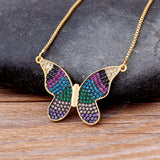 Fashion CZ Gold Colour Butterfly Necklace - 12 Options