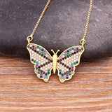 Fashion CZ Gold Colour Butterfly Necklace - 12 Options