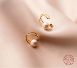 925 Sterling Silver Gold Plated Freshwater Pearl Clip On Earrings