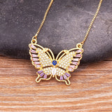 Fashion CZ Gold Colour Butterfly Necklace - 12 Options