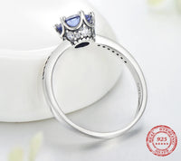 925 Sterling Silver Cornflower Blue CZ Solitaire Ring