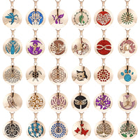 Stainless Steel Rose Gold Aromatherapy Necklace - 28 Options