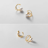 925 Sterling Silver Gold Plated Freshwater Pearl Clip On Earrings