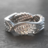Fashion Wide Plated Wings Ring