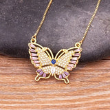 Fashion CZ Gold Colour Butterfly Necklace - 12 Options
