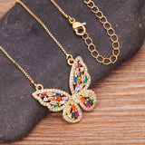 Fashion CZ Gold Colour Butterfly Necklace - 12 Options
