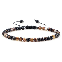4mm Natural Stone Bead Adjustable Bracelet - 17 Options