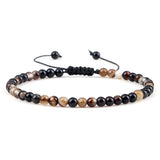 4mm Natural Stone Bead Adjustable Bracelet - 17 Options