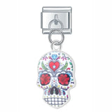 Stainless Steel Candy Skull Italian Charm - 12 Options