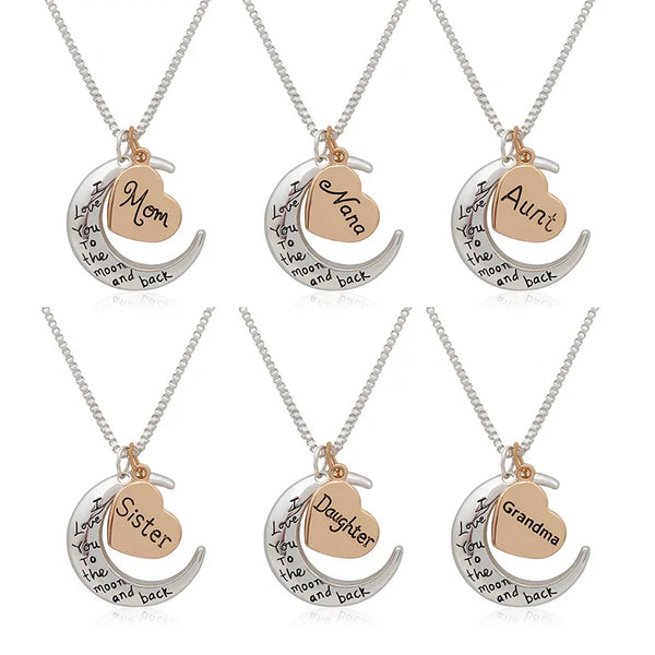 I Love you to the Moon & Back Heart Necklace - 6 Options