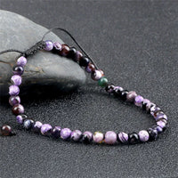 4mm Natural Stone Bead Adjustable Bracelet - 17 Options