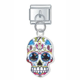 Stainless Steel Candy Skull Italian Charm - 12 Options
