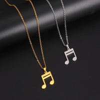 Stainless Steel Music Themed Necklace