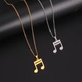 Stainless Steel Music Themed Necklace