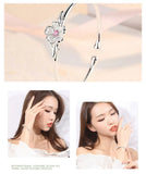 925 Sterling Silver Flower Open Cuff Bangle - 2 Colours