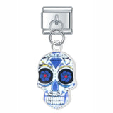 Stainless Steel Candy Skull Italian Charm - 12 Options