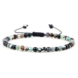 4mm Natural Stone Bead Adjustable Bracelet - 17 Options