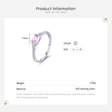 925 Sterling Silver Pink Moon Stone Ring