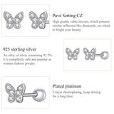 925 Sterling Silver Small Ball Back CZ Studs - 7 Options