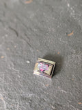 Stainless Steel Pink/Lilac Mama Heart Italian Charm