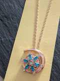 Rose Gold Coloured Swirl Snap Necklace