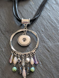 Fashion Silver Plated Beaded Round Snap Necklace