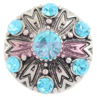 Antique Flower Crystal Snap Charm - 5 Colours