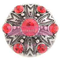 Antique Flower Crystal Snap Charm - 5 Colours