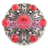 Antique Flower Crystal Snap Charm - 5 Colours