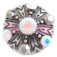 Antique Flower Crystal Snap Charm - 5 Colours