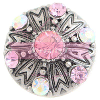 Antique Flower Crystal Snap Charm - 5 Colours