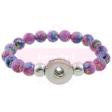 Patterned Bead Snap Bracelet - 4 Colours