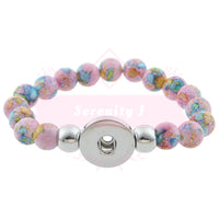 Patterned Bead Snap Bracelet - 4 Colours