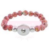 Patterned Bead Snap Bracelet - 4 Colours