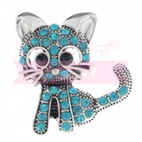 Antique Design Crystal Cat Snap Charm