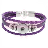 Leather Triple Braided Snap  - 3 Colours