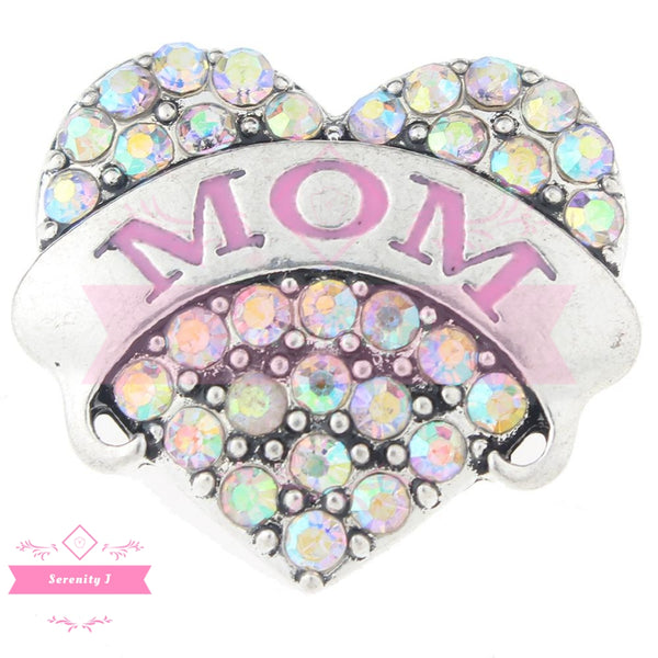 AB Mom Heart Snap Charm