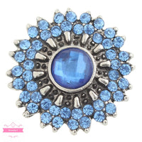 Blue Flower Round Centre Snap Charm