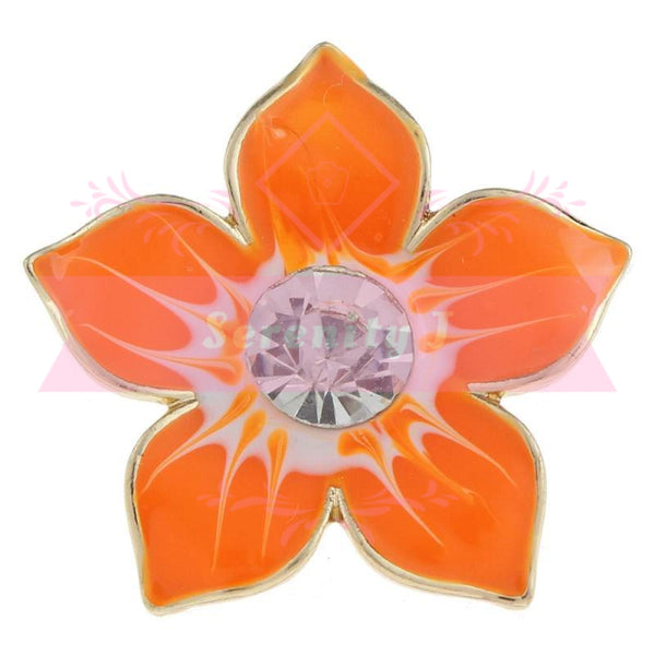 Large Enamel Flower Snap Charm - 3 Colours